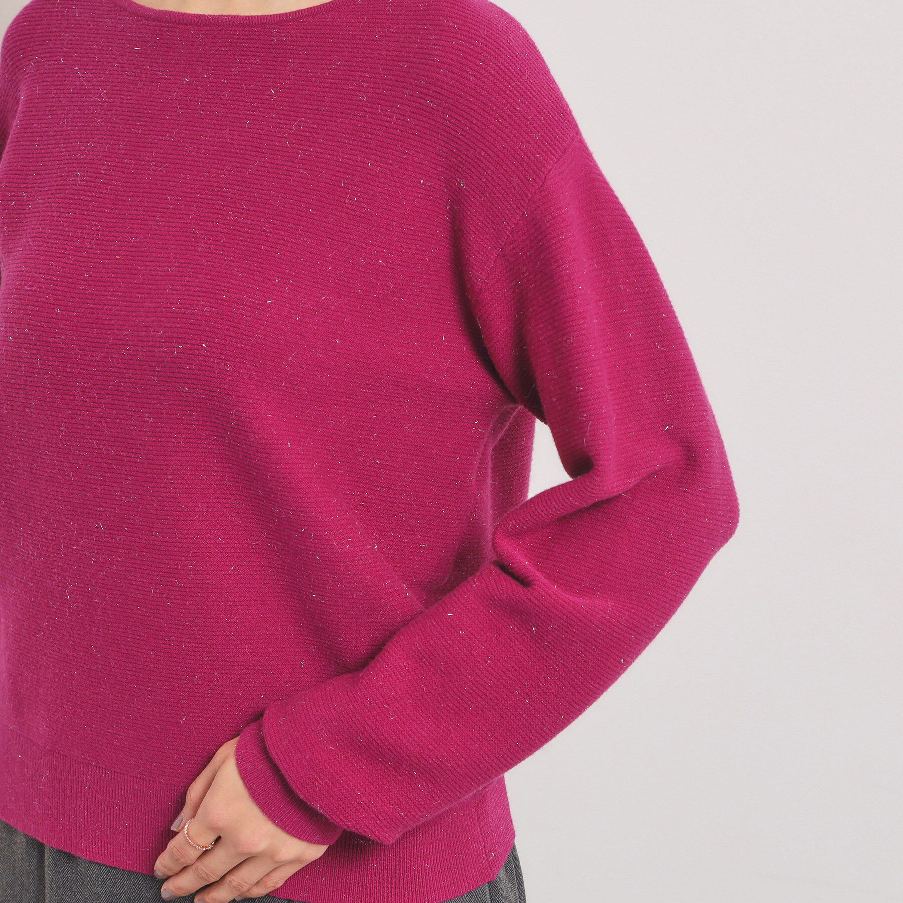 ITS&rsquo;DEMO「【手洗い可】バックパール調ラメニット」|ニット・セーター|