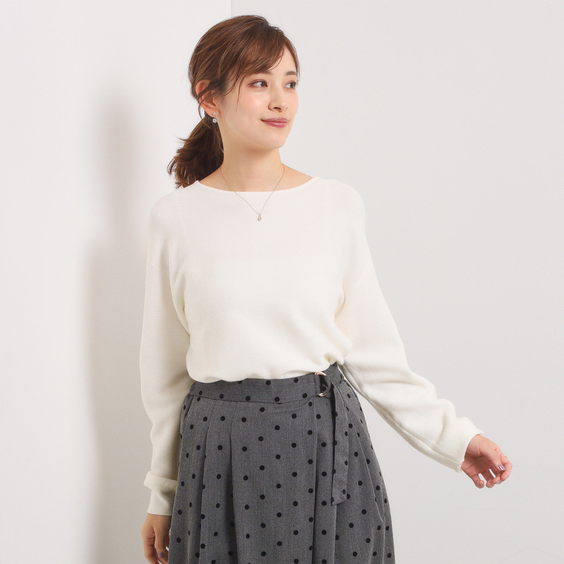 ITS&rsquo;DEMO「【手洗い可】バックパール調ラメニット」|ニット・セーター|