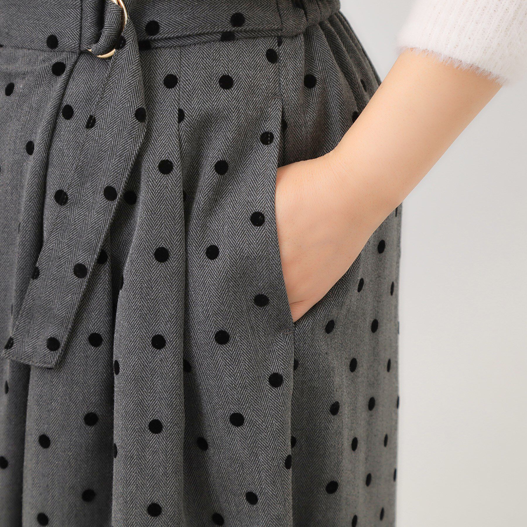 ITS&rsquo;DEMO「【手洗い可／ウエストゴム】ヘリンボーンスカンツ」|その他|