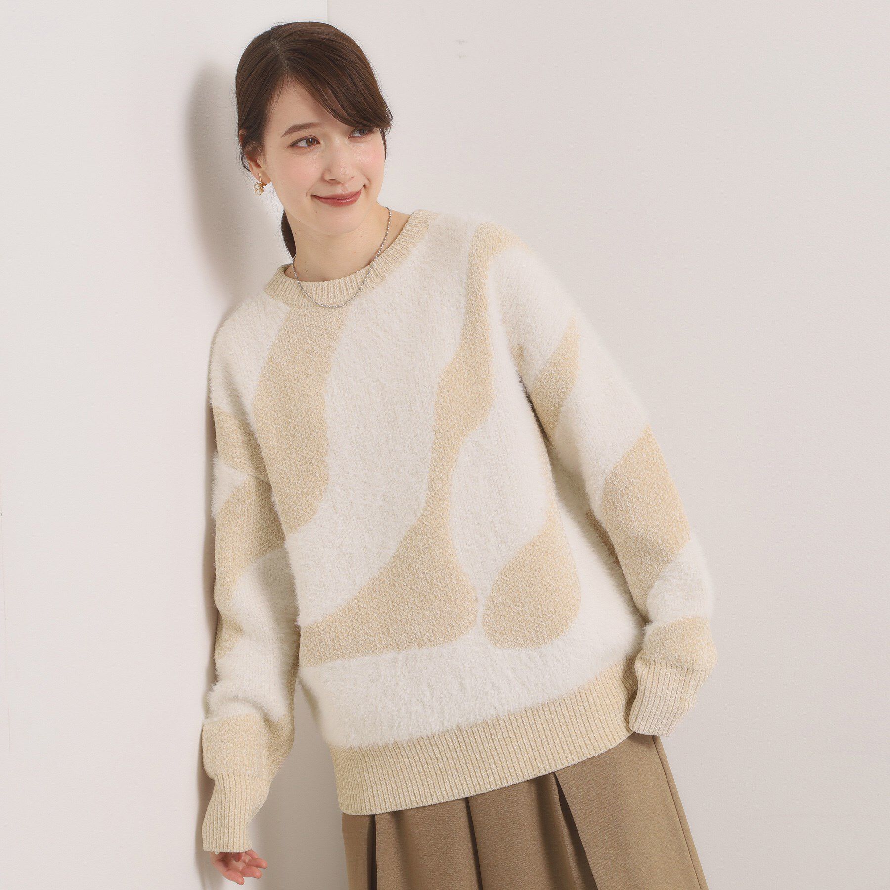 ITS&rsquo;DEMO「【手洗い可】モール&times;シャギーニット」|ニット・セーター|