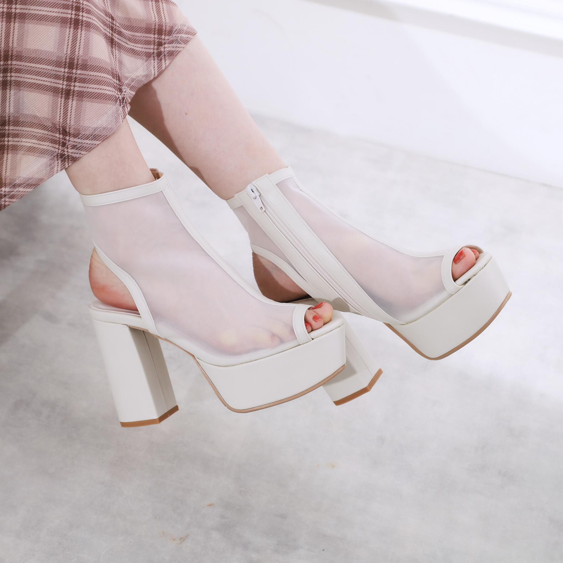 ESPERANZA「厚底ラク盛りブーツヒールサンダル」|ショートブーツ|