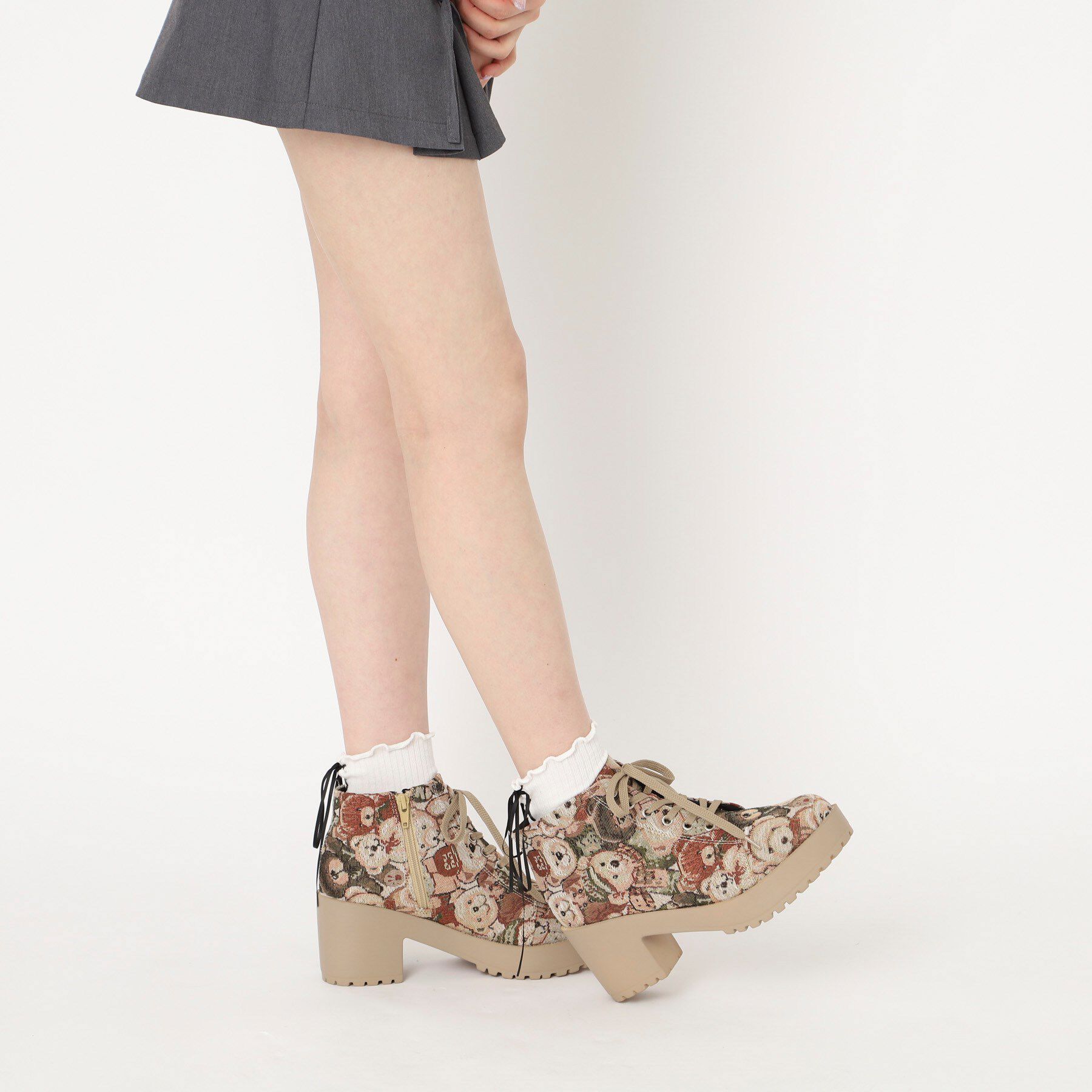 csT&P「一体厚底レースアップブーツ」|ショートブーツ|