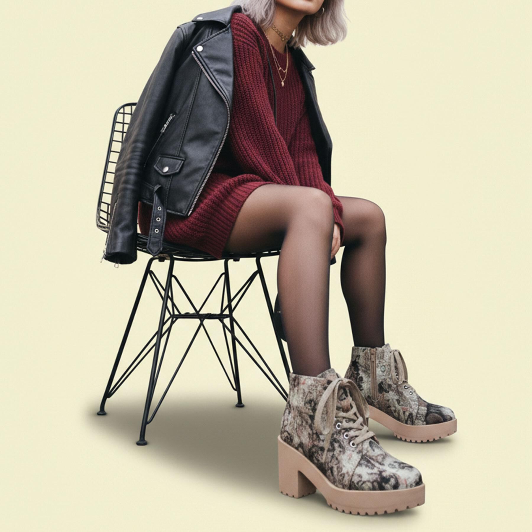 csT&P「一体厚底レースアップブーツ」|ショートブーツ|