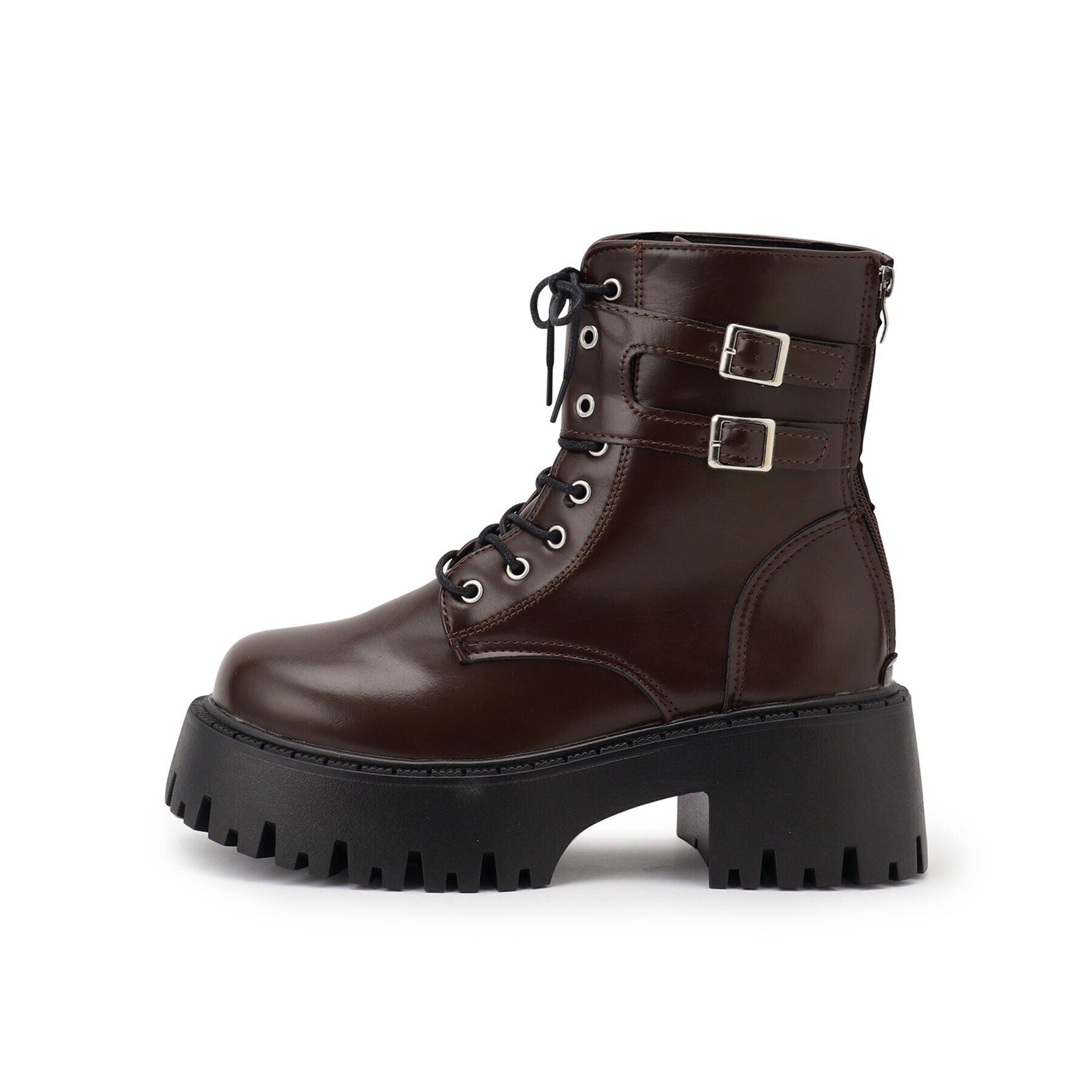 csT&P「厚底ダブルベルトレースアップブーツ」|ショートブーツ|