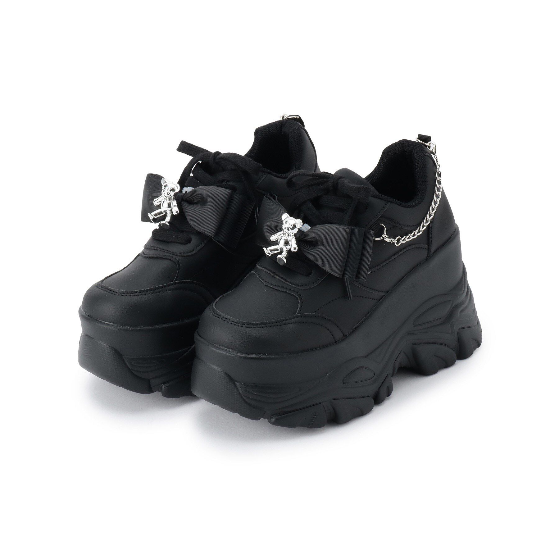 csT&P「クマ&times;チェ―ン付き厚底インヒールスニーカー」|スニーカー|