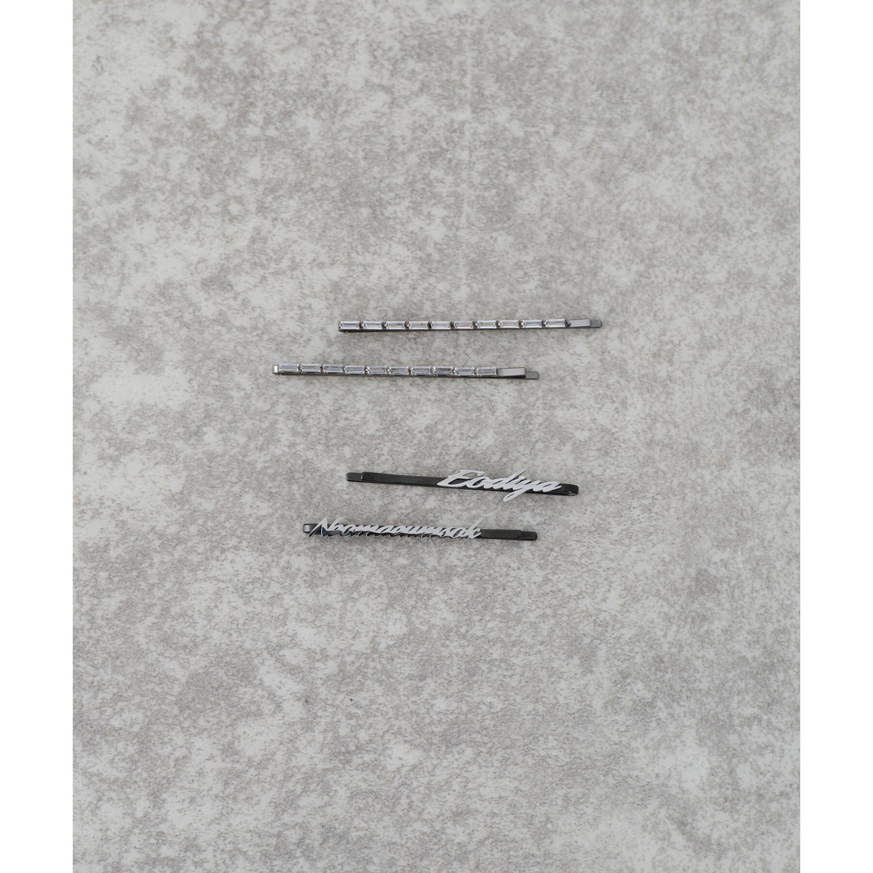 CODE A「heyep｜Chatty ＆ Rhinestone Hairpins － 4 piece set」|その他|シルバー(006)