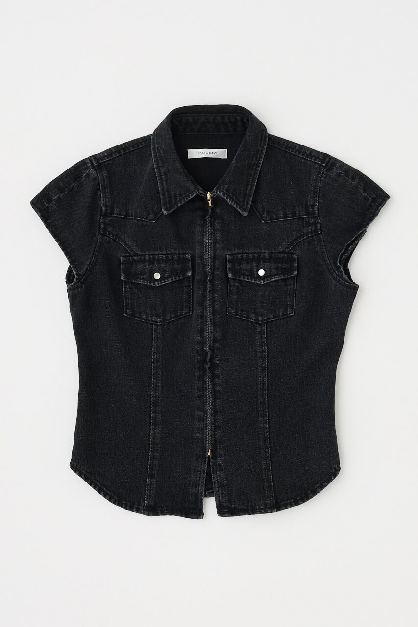 MOUSSY「CAP SLEEVE デニムシャツ」|シャツ・ブラウス|