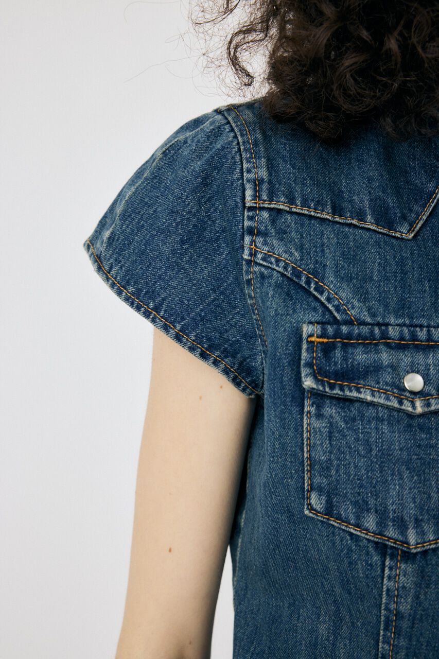 MOUSSY「CAP SLEEVE デニムシャツ」|シャツ・ブラウス|