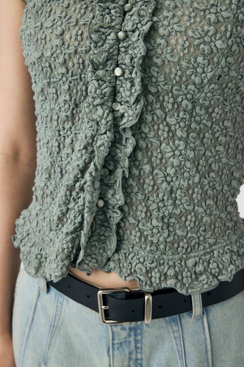 MOUSSY「RUFFLE LACE ノースリーブトップス」|Tシャツ・カットソー|