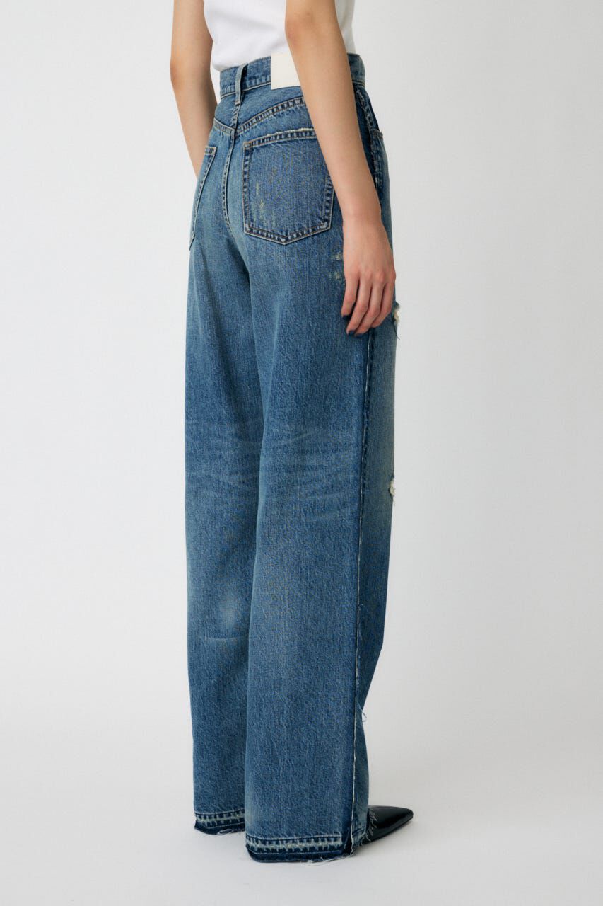 MOUSSY「MIDRISE RIPPED ストレート」|デニム|