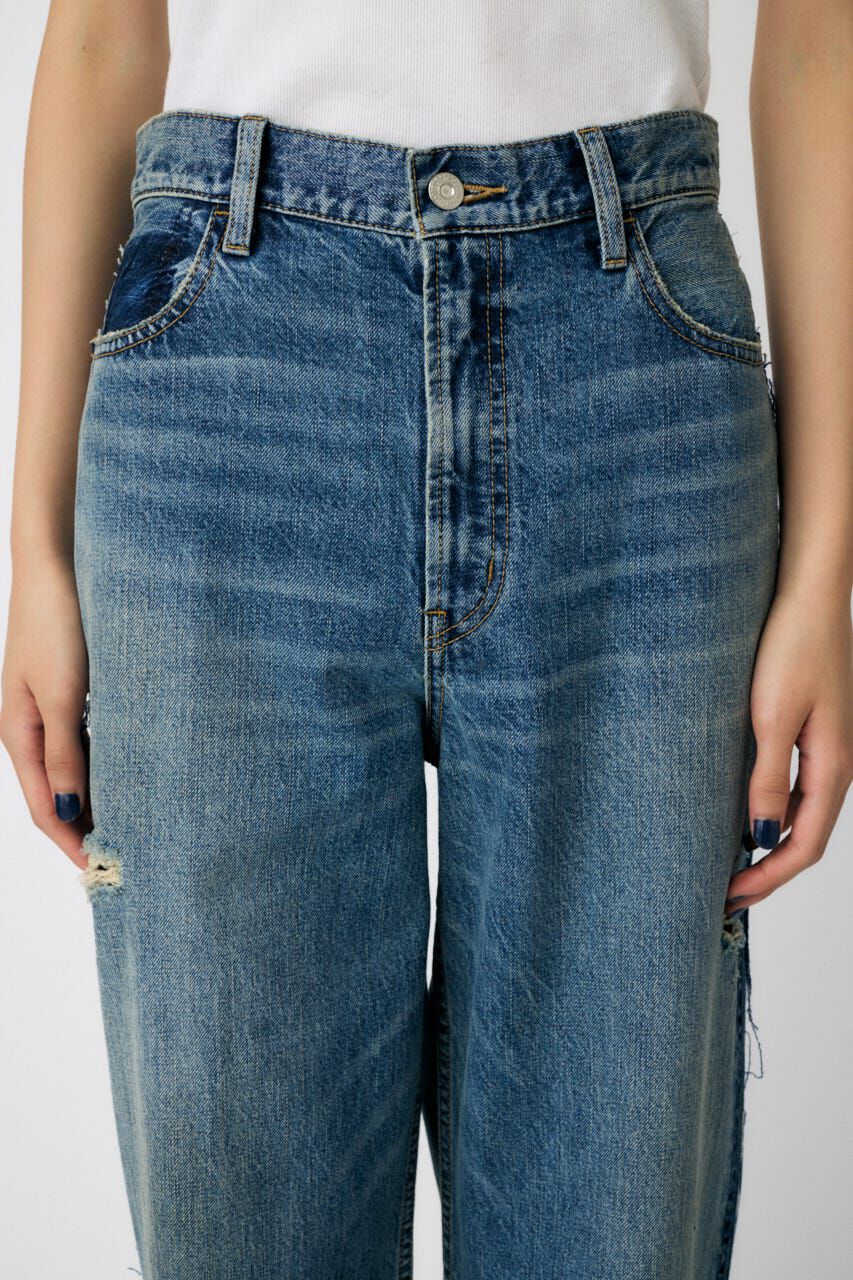 MOUSSY「MIDRISE RIPPED ストレート」|デニム|
