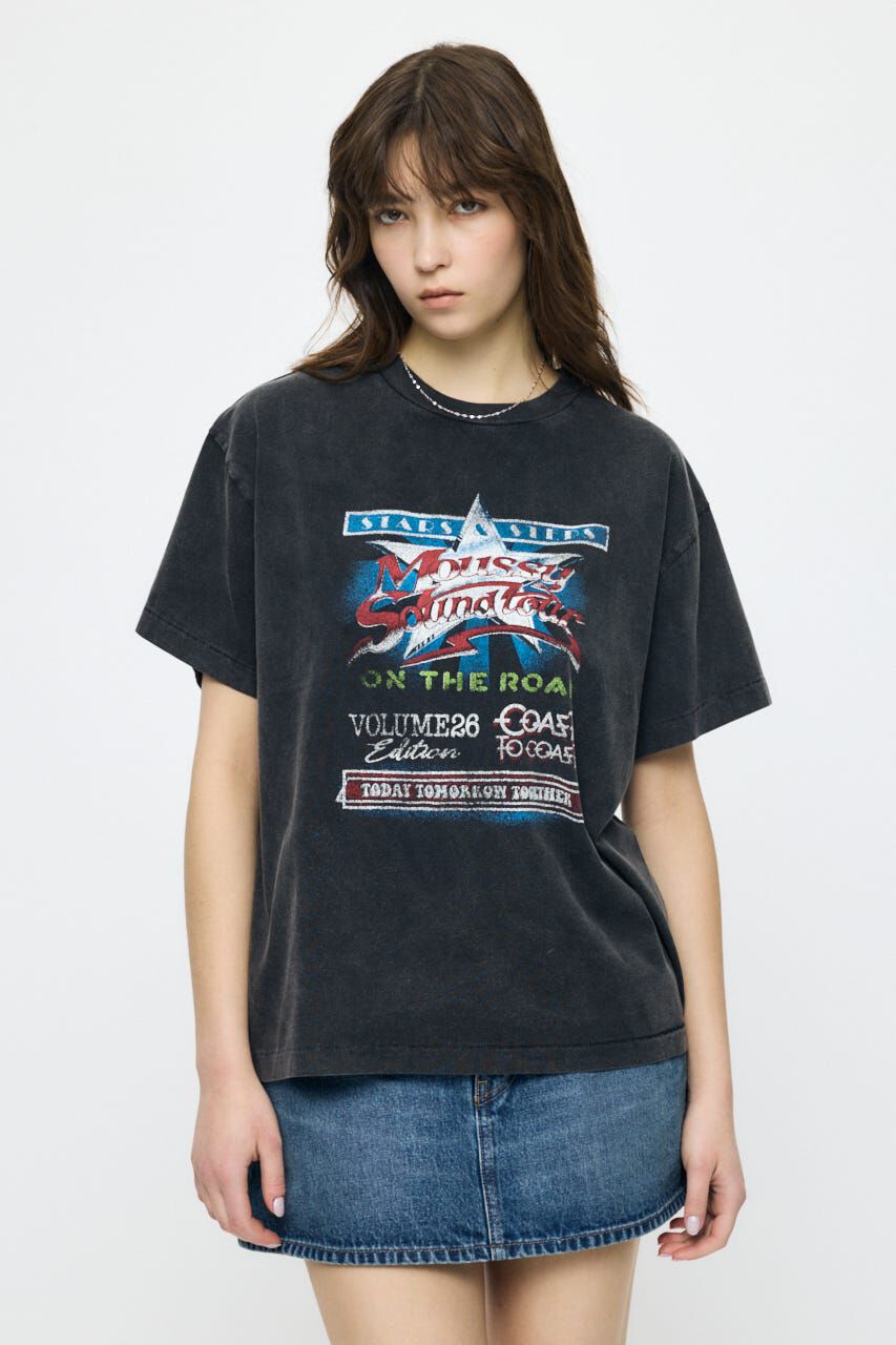 MOUSSY「MOUSSY VOL26 TOUR TEE」|Tシャツ・カットソー|L/BLK1