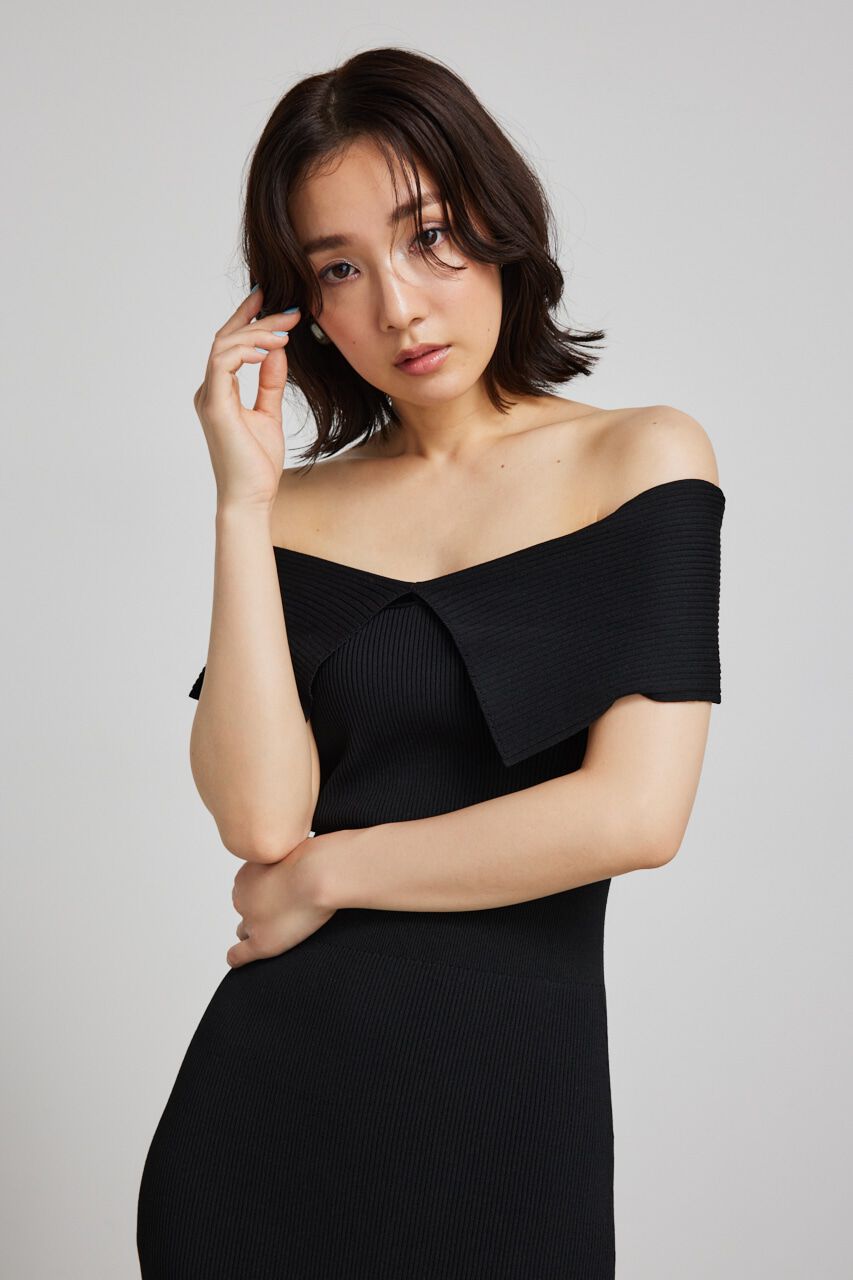 rienda「アシンメトリータイトニットワンピース」|ワンピース|