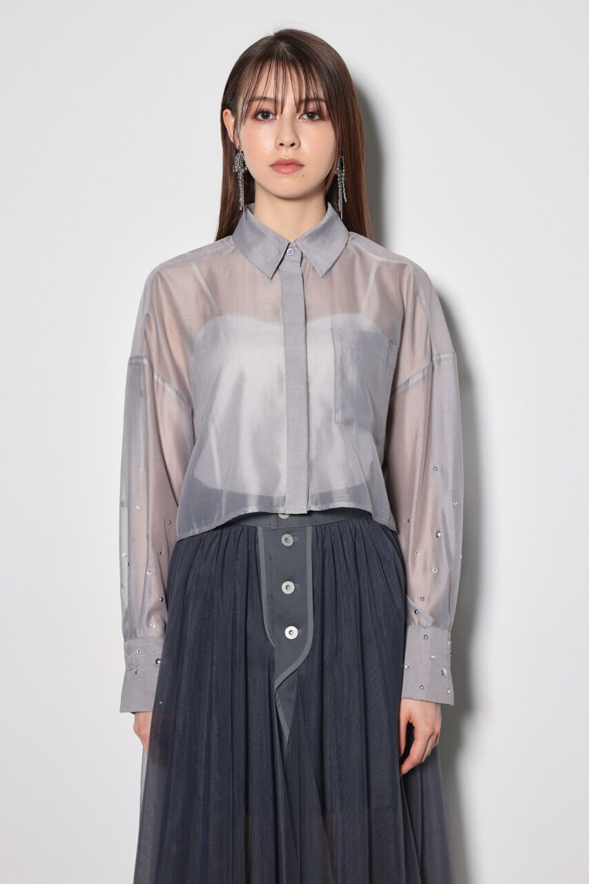 rienda「ビジュースリーヴシアーシャツ」|シャツ・ブラウス|
