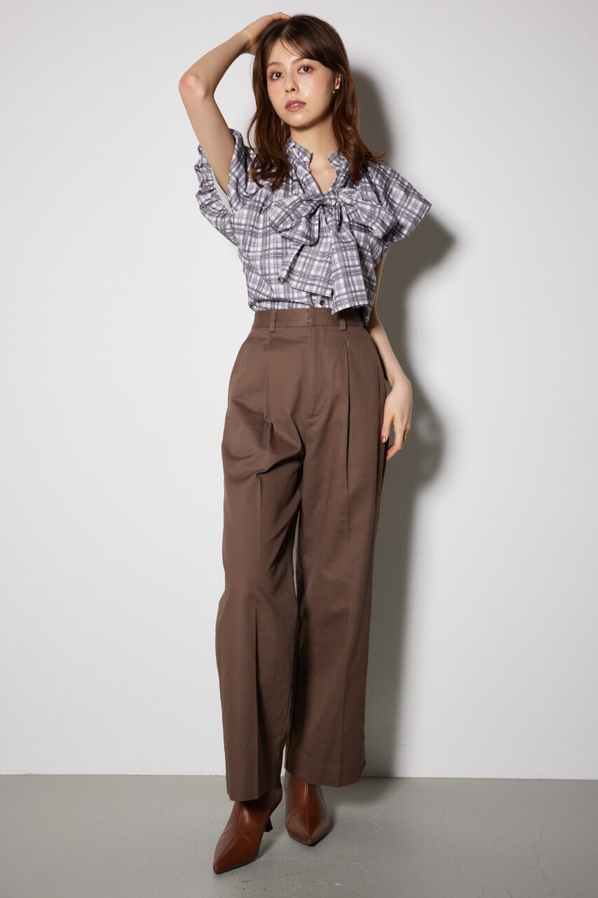 rienda「フロントタックチノジャストウエストパンツ」|その他|BRN