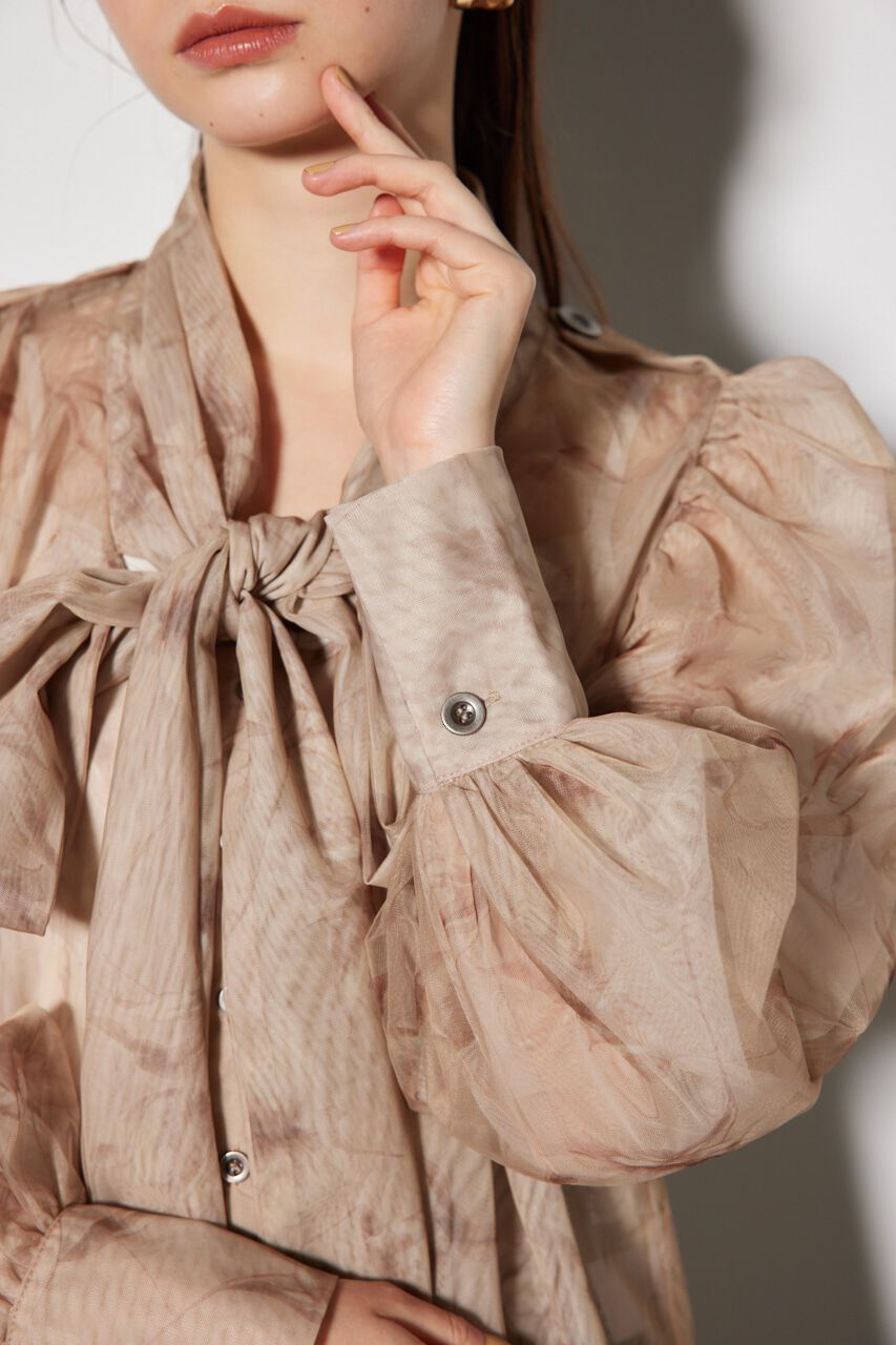 rienda「チュールボウタイネックトップス」|シャツ・ブラウス|