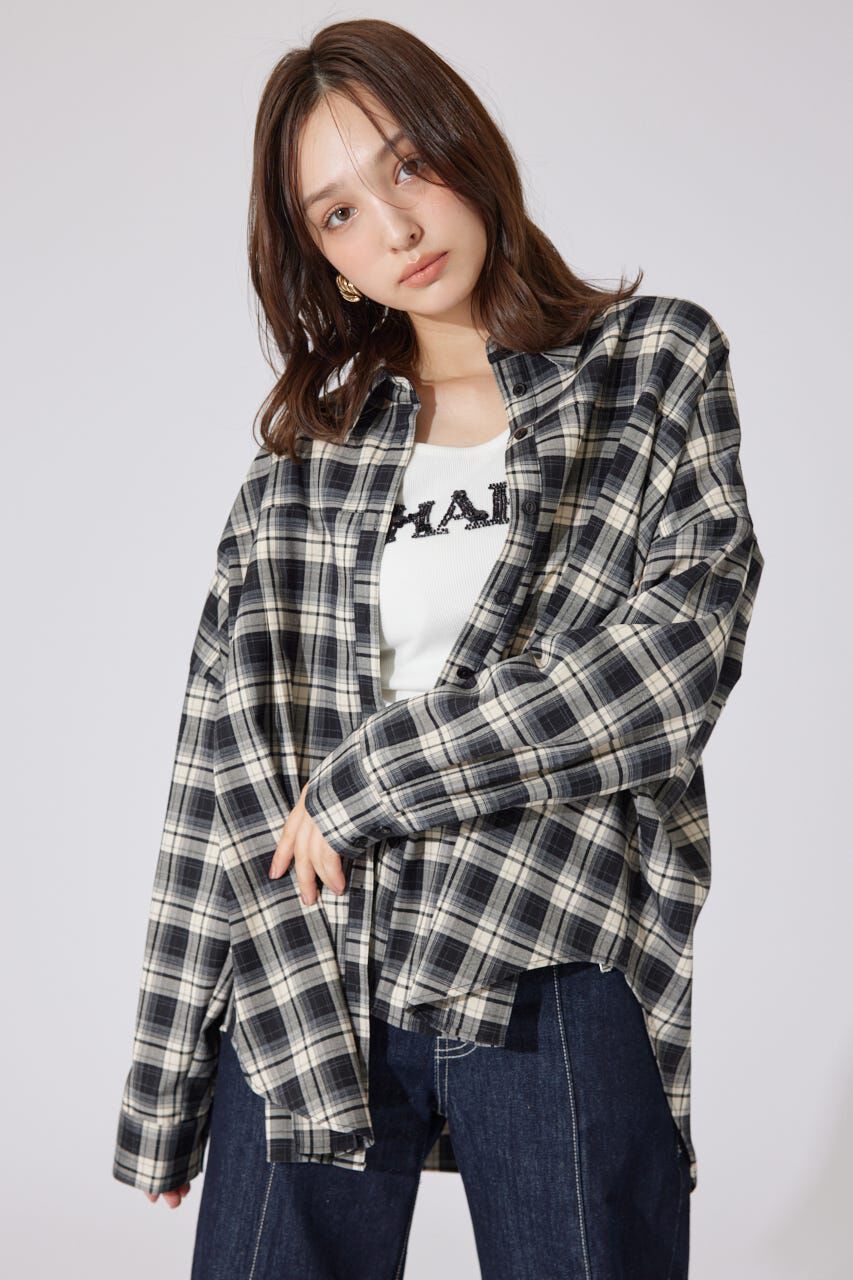 rienda「オーバールーズシャツトップス」|シャツ・ブラウス|