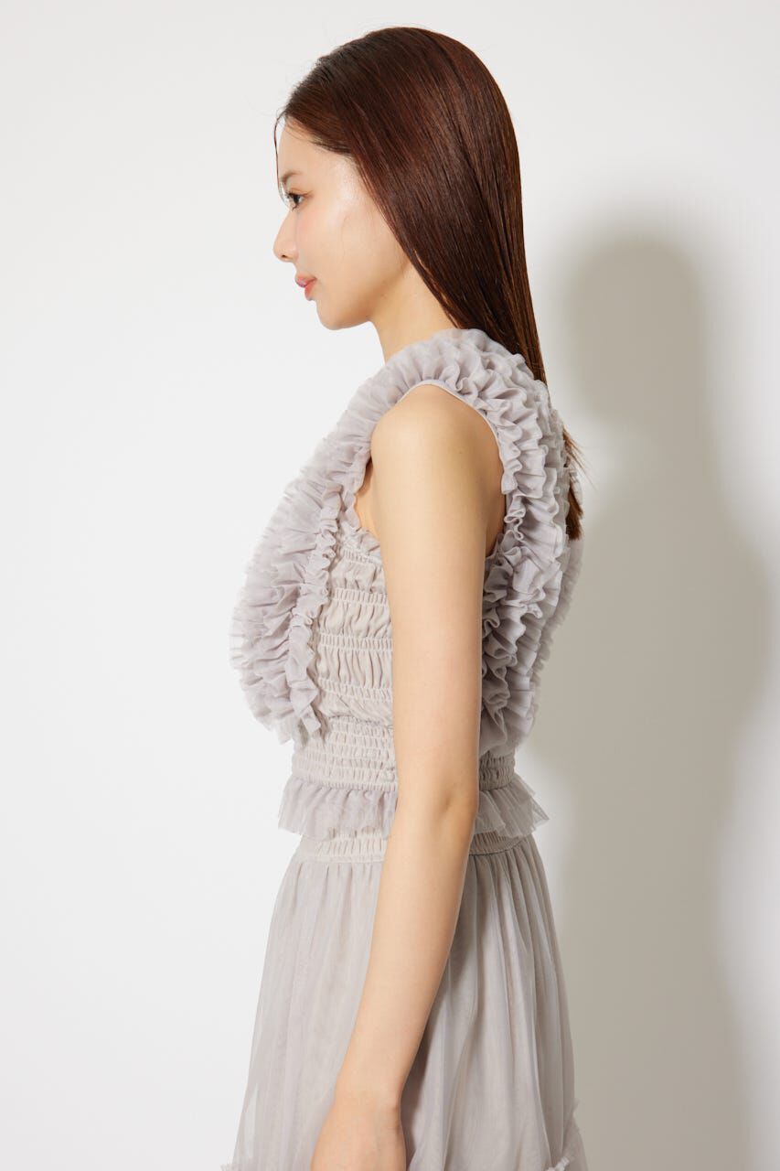 rienda「シアーチュールフリルブラウス」|シャツ・ブラウス|
