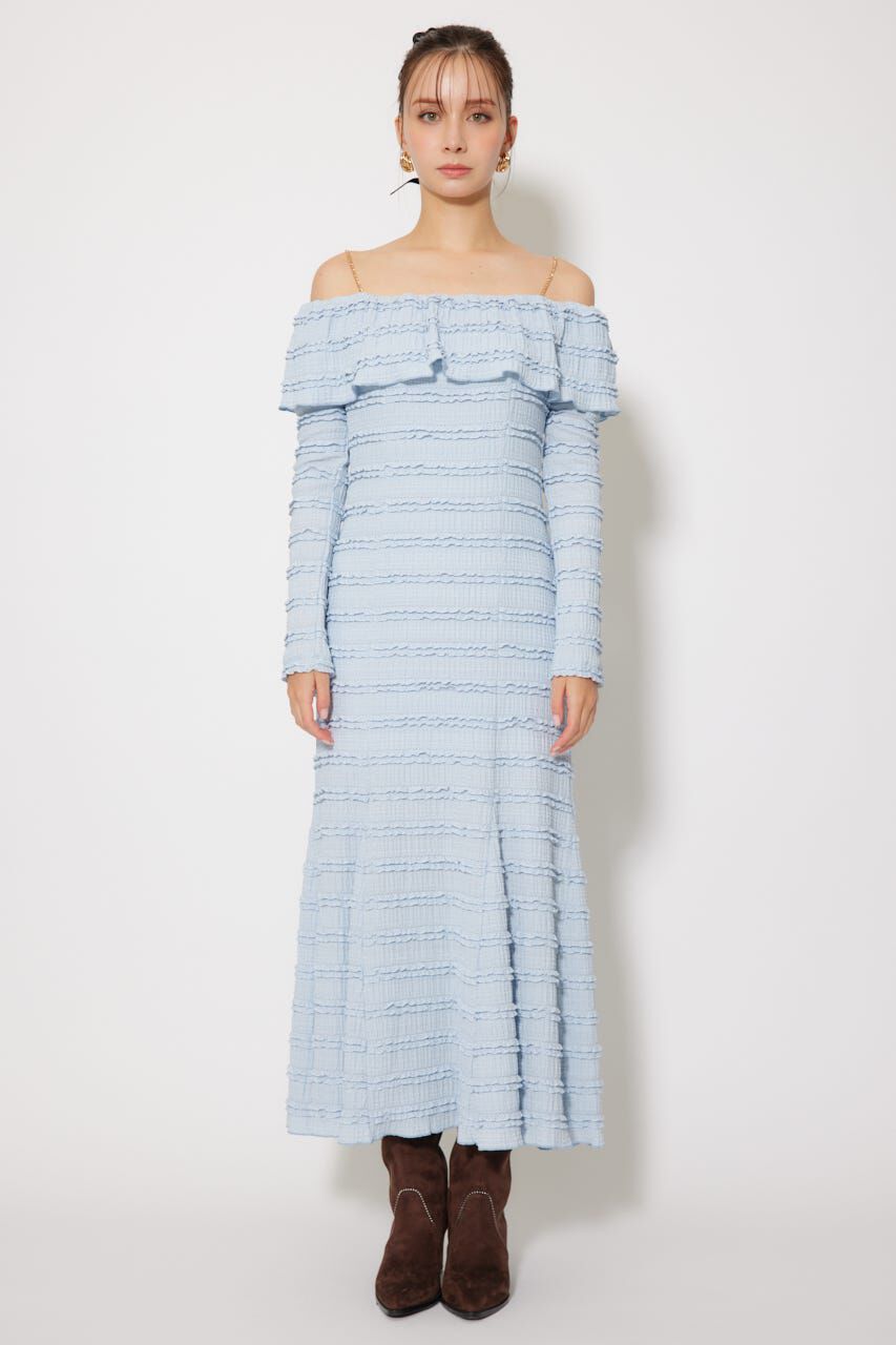 rienda「レースカットオフショルワンピース」|ワンピース|