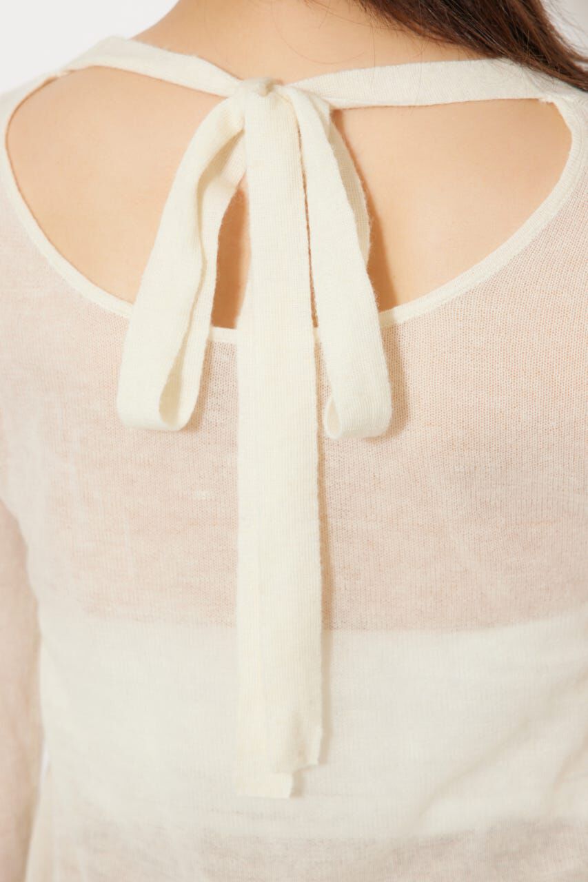 rienda「バックリボンアルパカミックスニットトップス」|ニット・セーター|