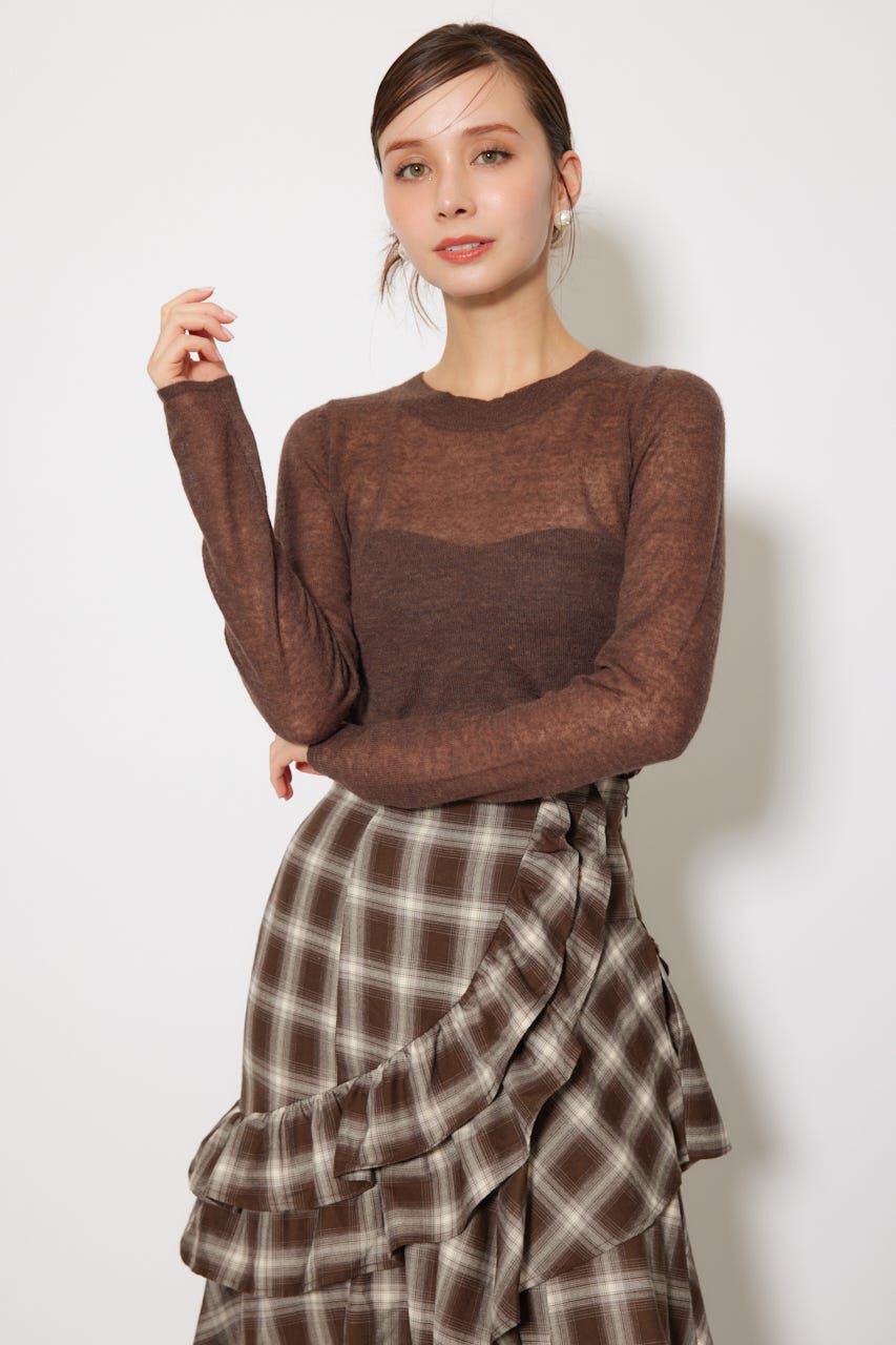 rienda「バックリボンアルパカミックスニットトップス」|ニット・セーター|