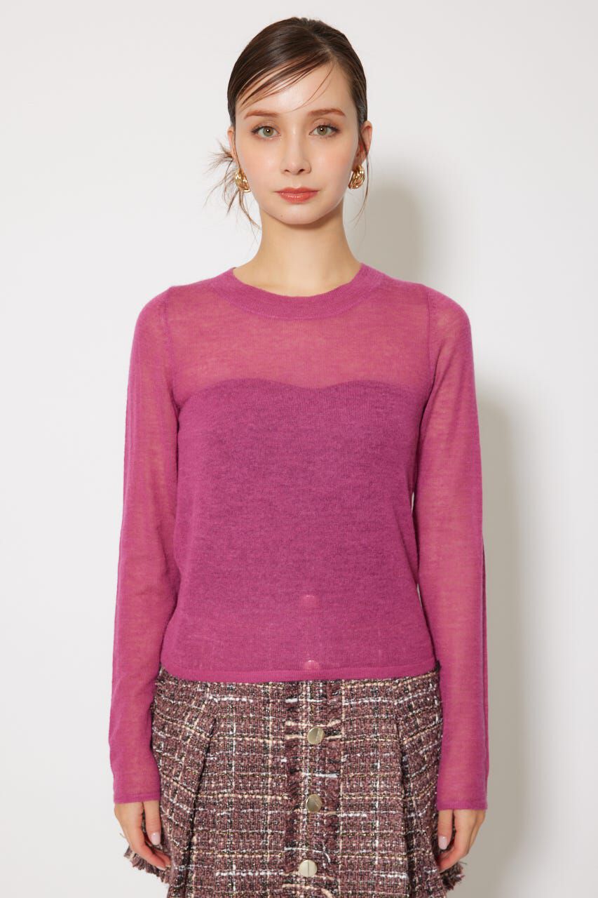 rienda「バックリボンアルパカミックスニットトップス」|ニット・セーター|