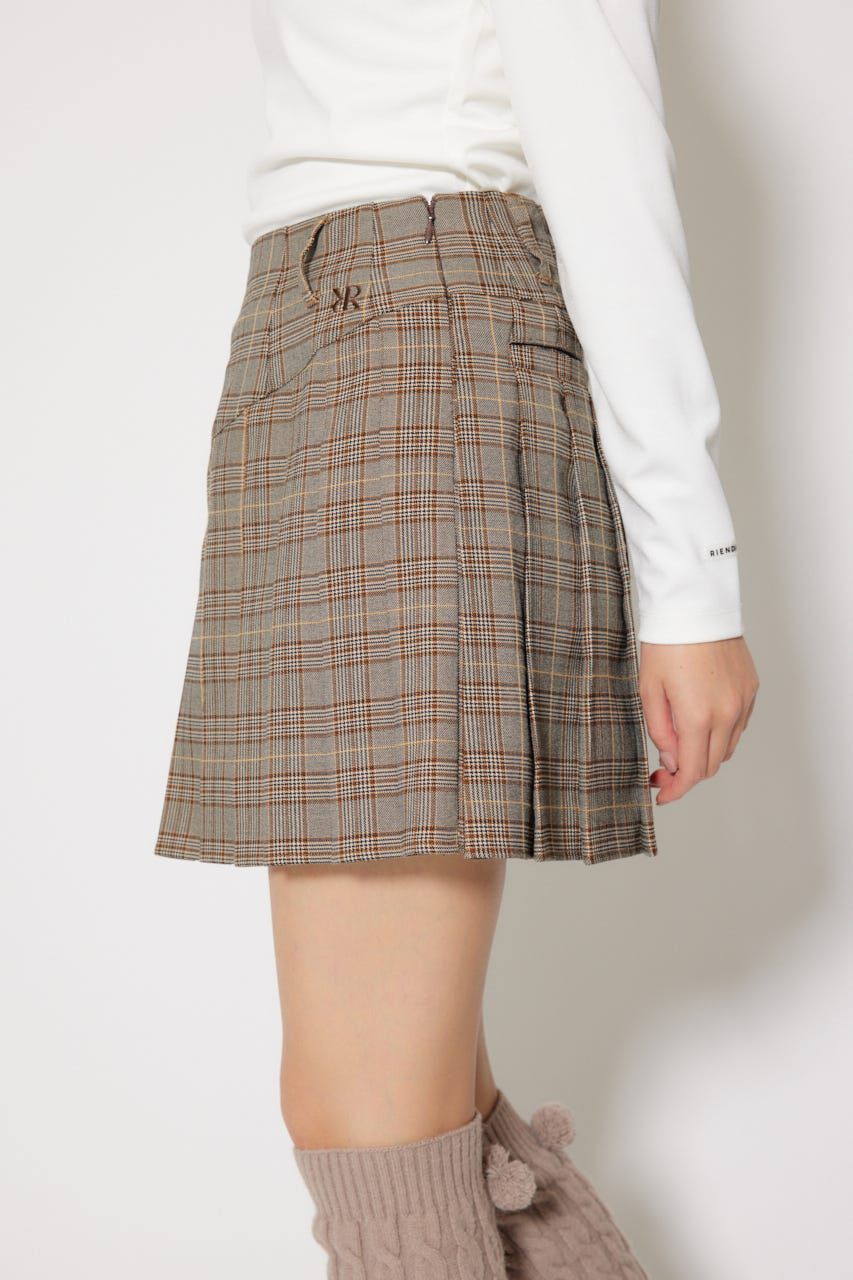 rienda「グレンチェックプリーツスカート」|スカート|