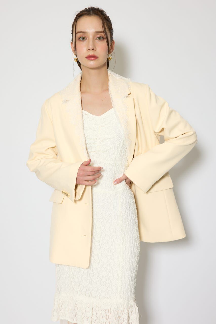 rienda「レースディティール2WAYテーラードジャケット」|その他|L/YEL1