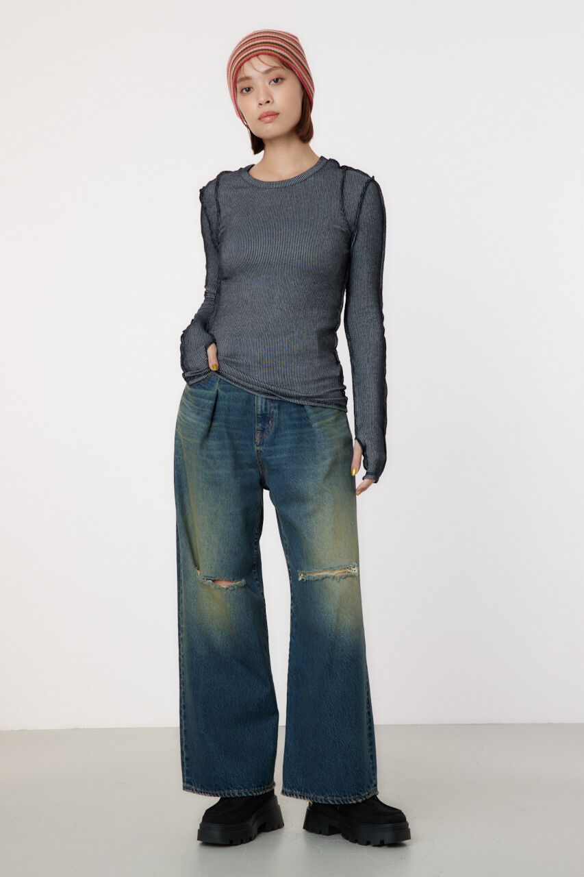 RODEO CROWNS「STITCH SLIM リブトップス」|Tシャツ・カットソー|