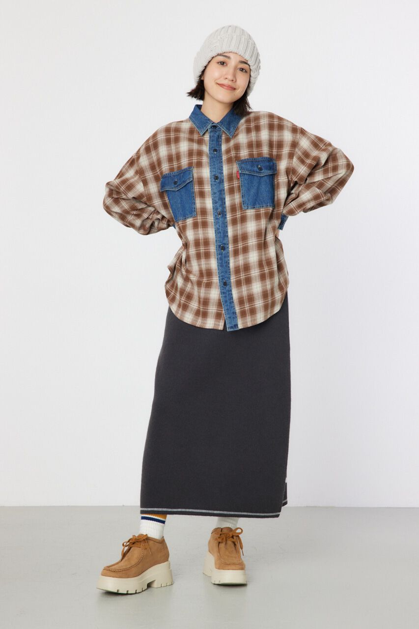 RODEO CROWNS「デニムドッキングチェックシャツ」|シャツ・ブラウス|