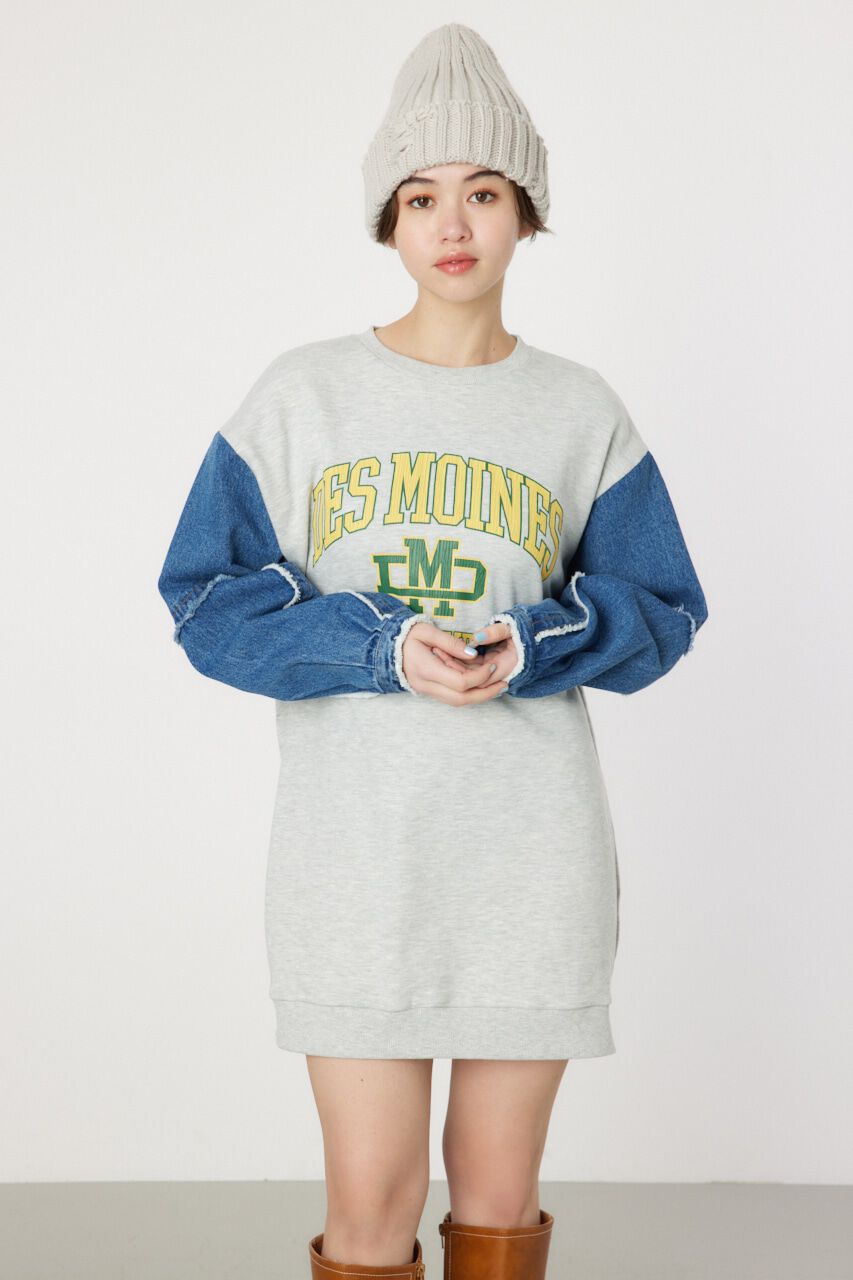 RODEO CROWNS「デニムドッキングスウェットワンピース」|ワンピース|