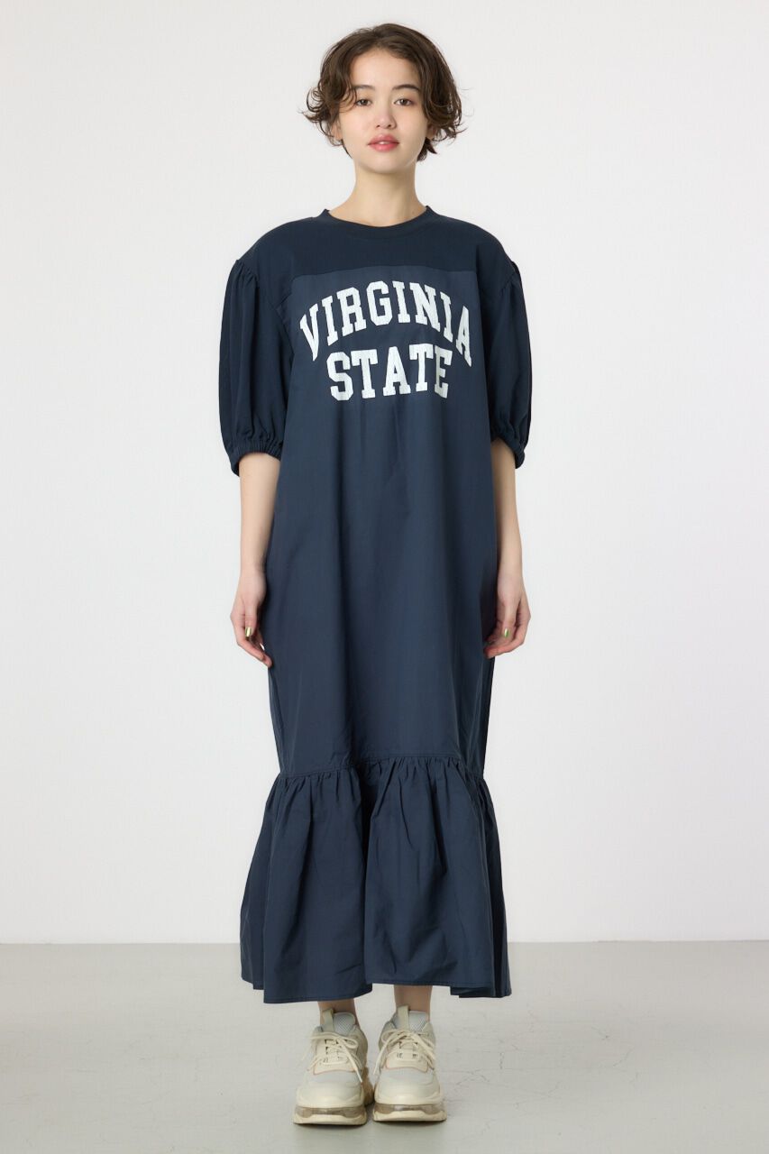 RODEO CROWNS「カレッジ 切替 パフスリーヴ ワンピース」|ワンピース|