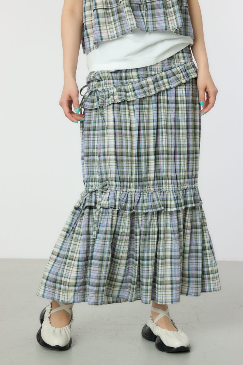 RODEO CROWNS「サマーチェックフリルティアードスカート」|スカート|