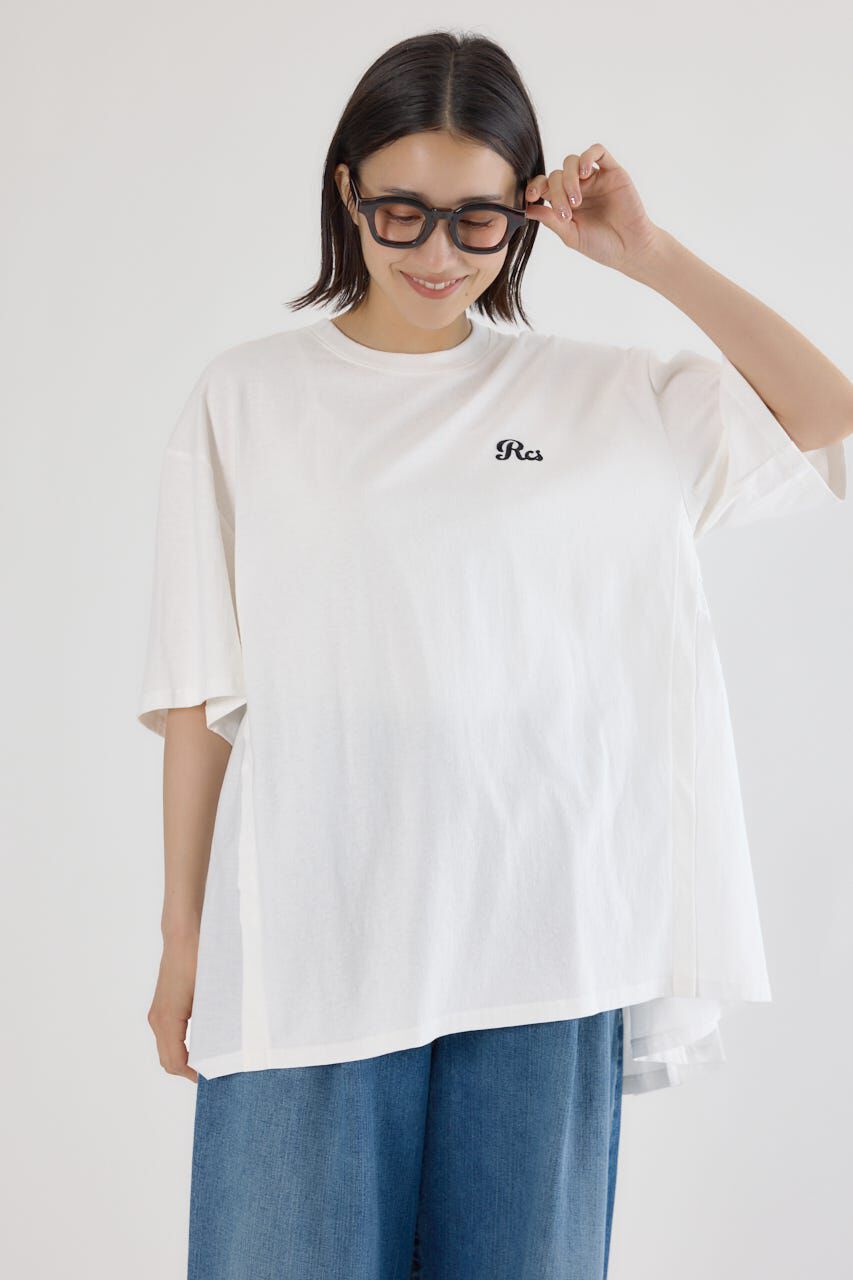 RODEO CROWNS「バックギャザードッキングTシャツ」|Tシャツ・カットソー|O/WHT1