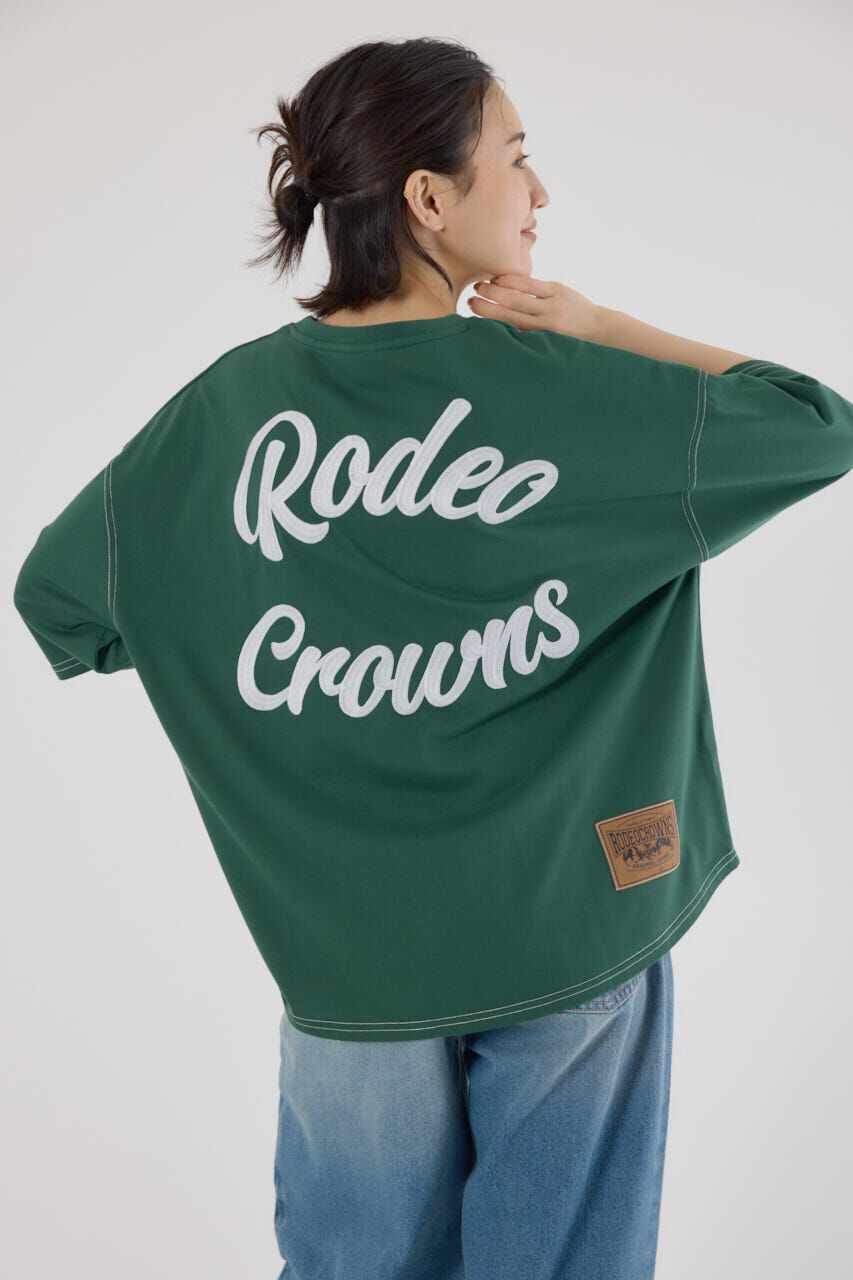RODEO CROWNS「カラーステッチVネック5分袖Tシャツ」|Tシャツ・カットソー|