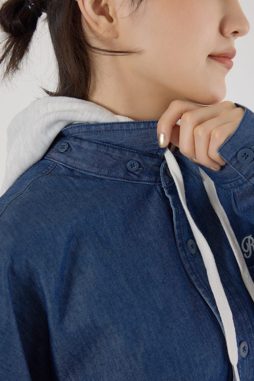 RODEO CROWNS「フード付きロゴシャツワンピース」|ワンピース|