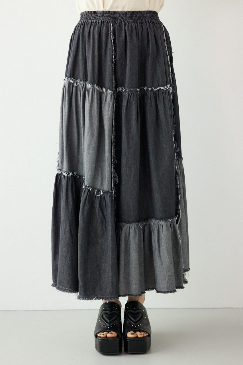 RODEO CROWNS「デニムパッチワークティアードスカート」|スカート|