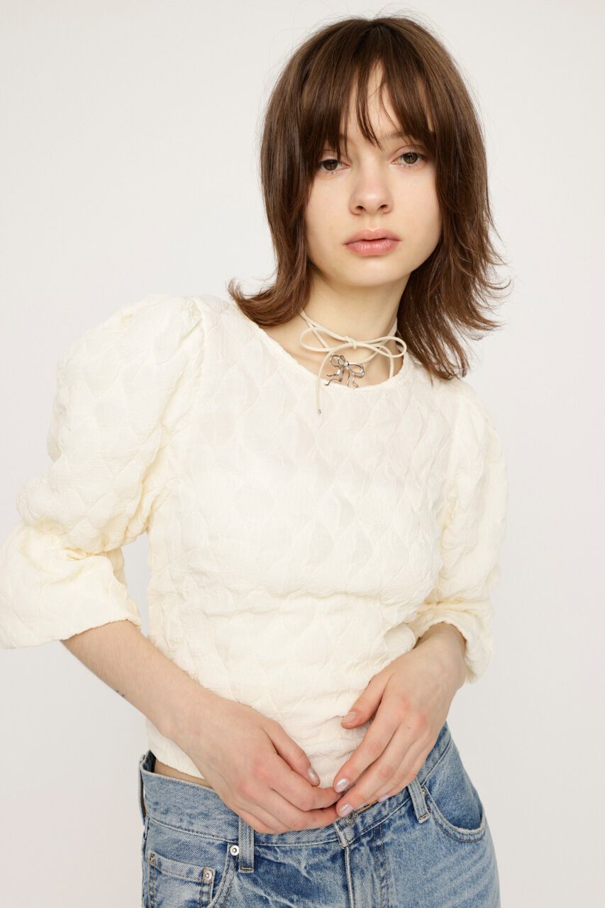 SLY「PUFF SLEEVE CUT トップス」|Tシャツ・カットソー|