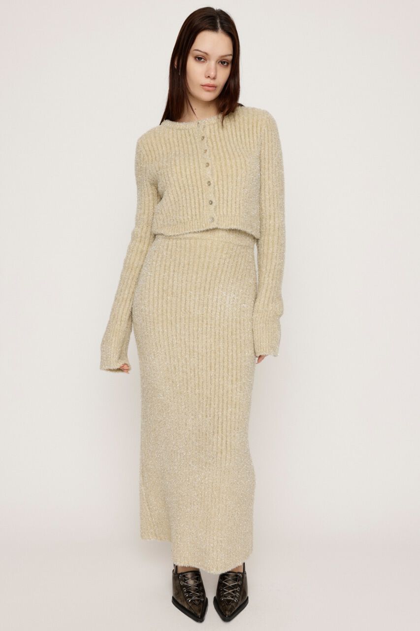 SLY「GLITTER KNIT ロングスカート」|スカート|GLD