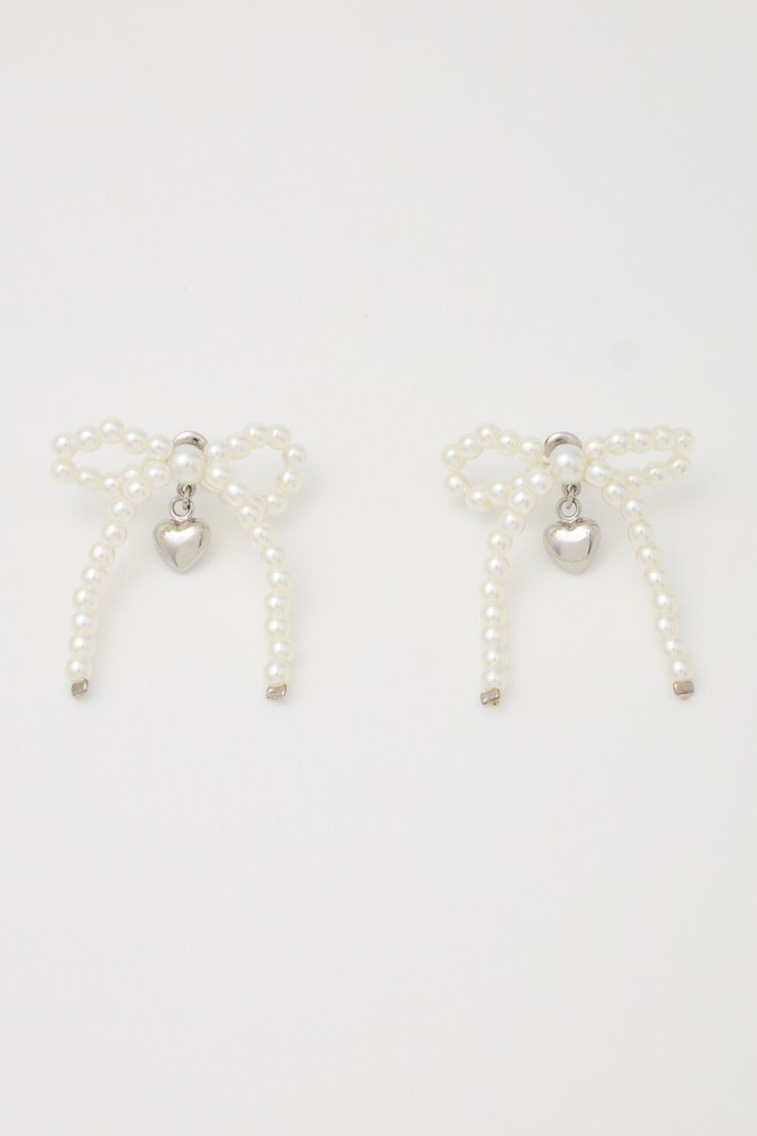 SLY「RIBBON CHARM ピアス」|ピアス|WHT