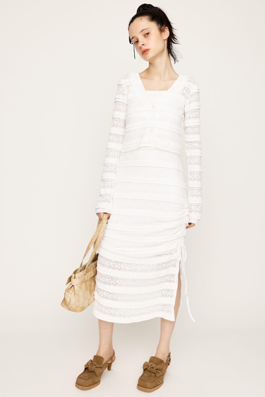 SLY「FRONT BUTTON LACE 2P ロングワンピース」|ワンピース|