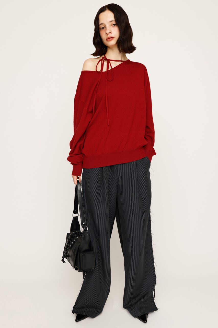 SLY「ASYMMETRY NECK LOOSE トップス」|ニット・セーター|