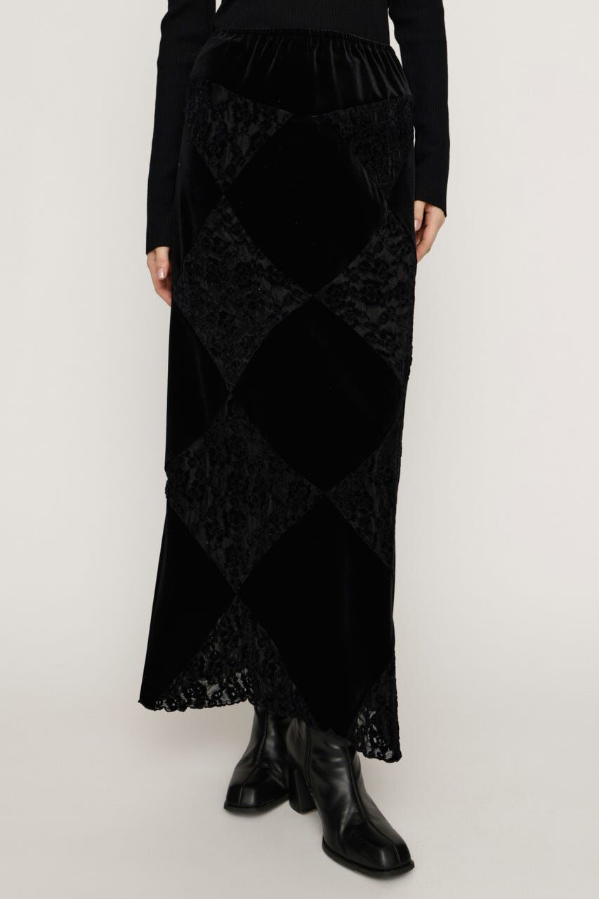 SLY「VELOUR ロングスカート」|スカート|BLK