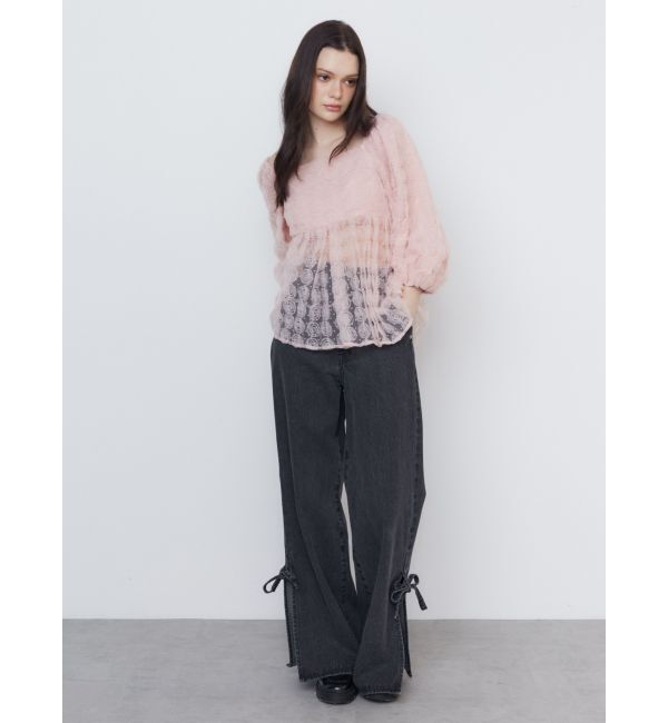 CALNAMUR「3D ROSE TULLE BL/3Dローズチュールブラウス」|シャツ・ブラウス|