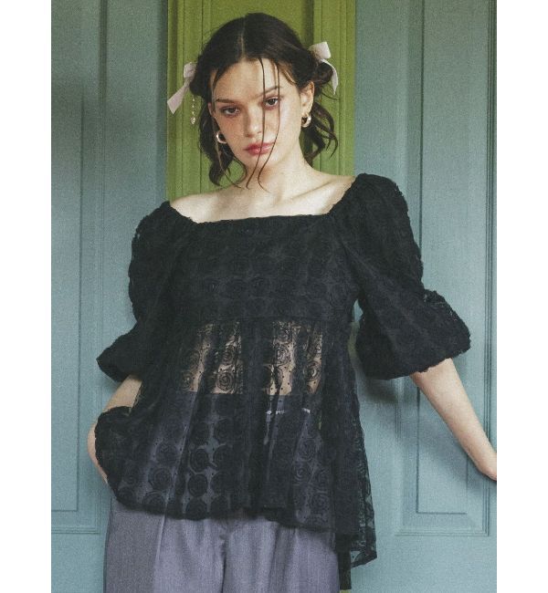 CALNAMUR「3D ROSE TULLE BL/3Dローズチュールブラウス」|シャツ・ブラウス|