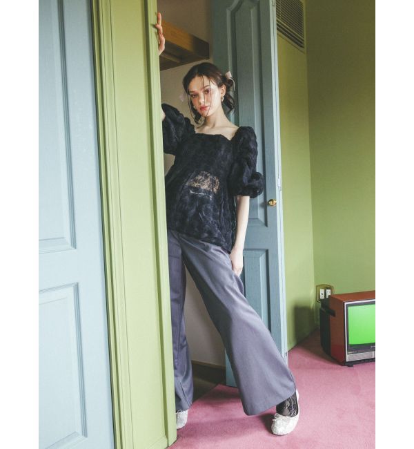 CALNAMUR「3D ROSE TULLE BL/3Dローズチュールブラウス」|シャツ・ブラウス|