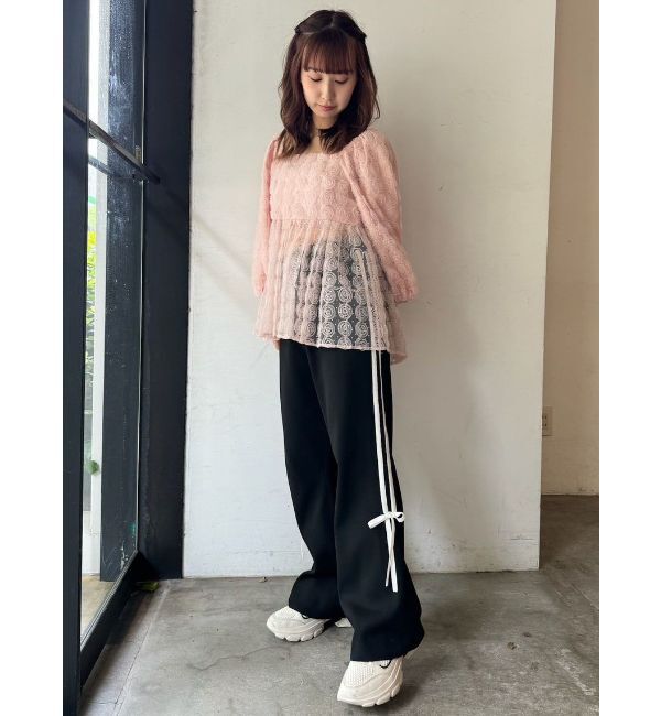 CALNAMUR「3D ROSE TULLE BL/3Dローズチュールブラウス」|シャツ・ブラウス|