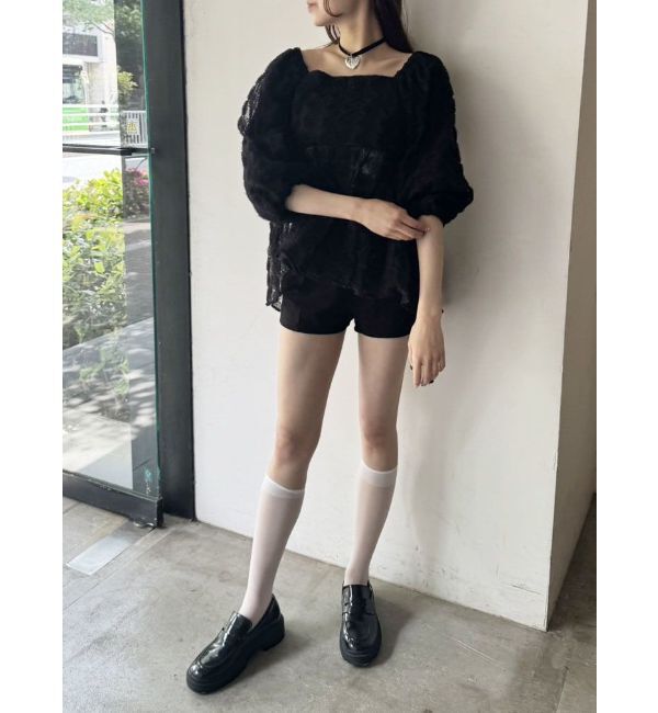 CALNAMUR「3D ROSE TULLE BL/3Dローズチュールブラウス」|シャツ・ブラウス|