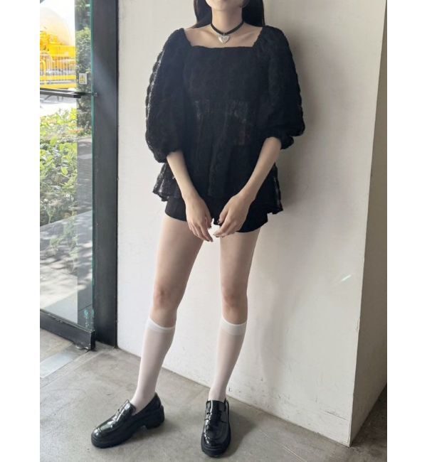 CALNAMUR「3D ROSE TULLE BL/3Dローズチュールブラウス」|シャツ・ブラウス|