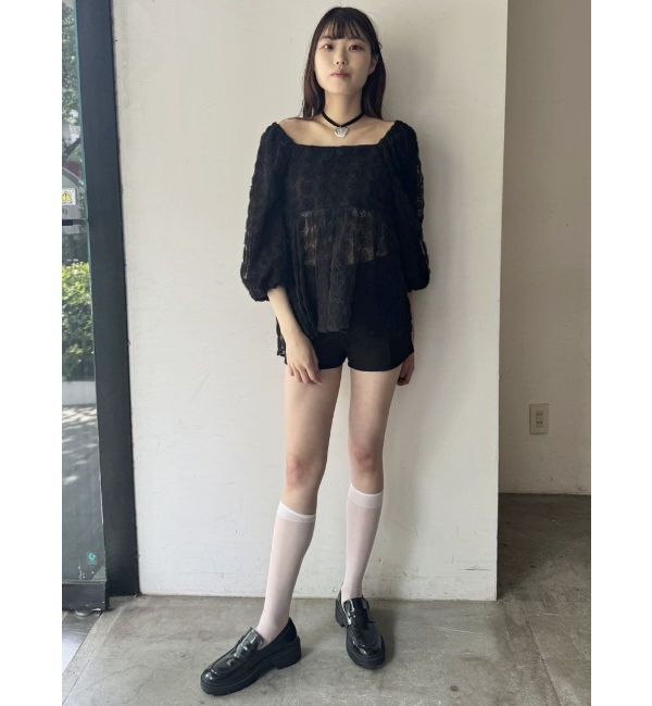 CALNAMUR「3D ROSE TULLE BL/3Dローズチュールブラウス」|シャツ・ブラウス|